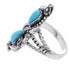 Southwestern Turquoise Sterling Silver Ring Size 8-3/4 PS72238